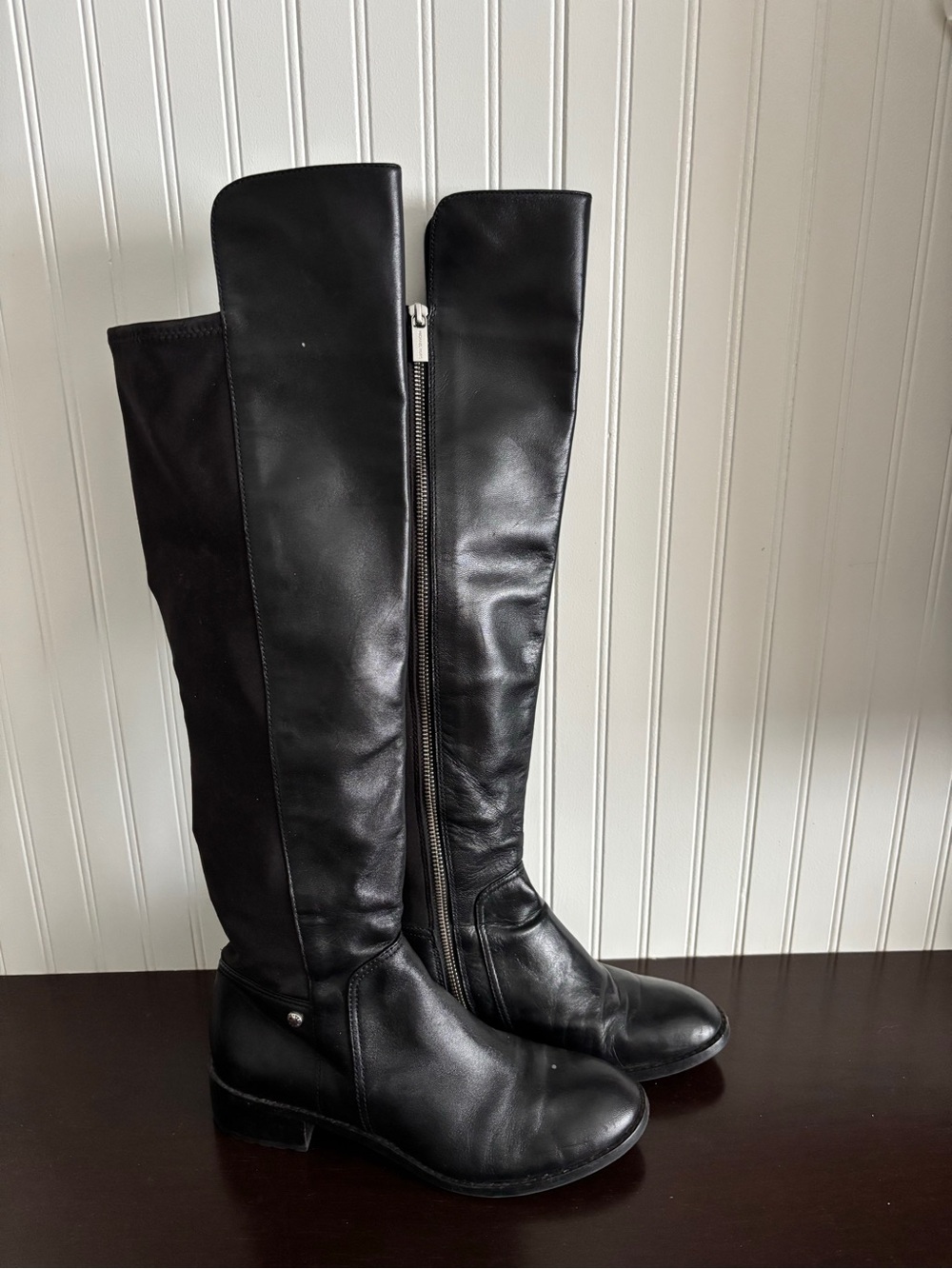 Michael Kors Black Over-the-Knee Zip Riding Boots